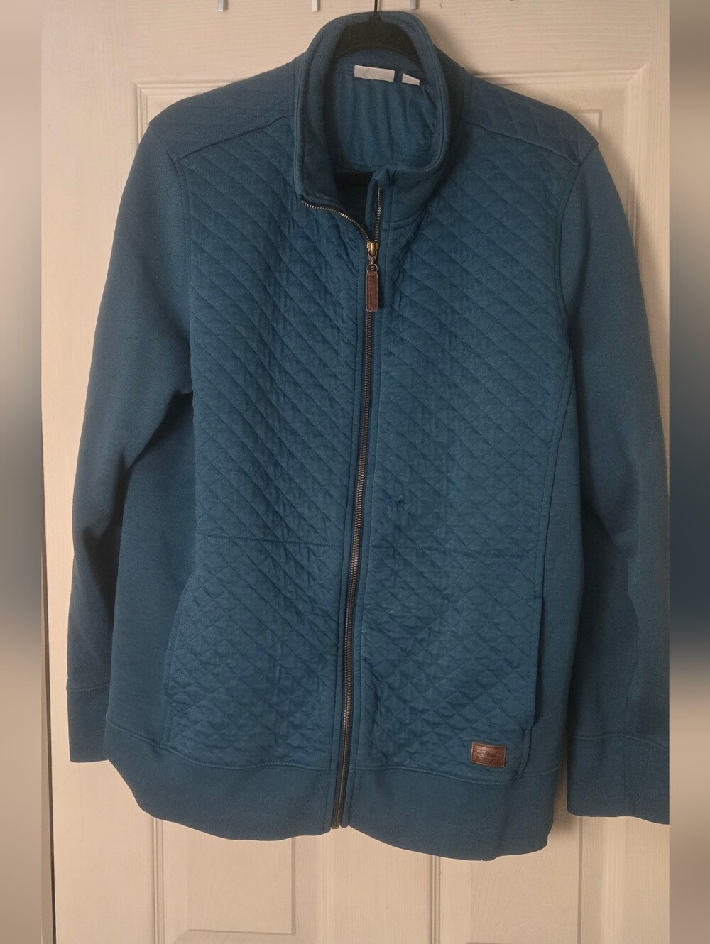 L.L. Bean Teal Full-Zip Jacket With Stand Collar